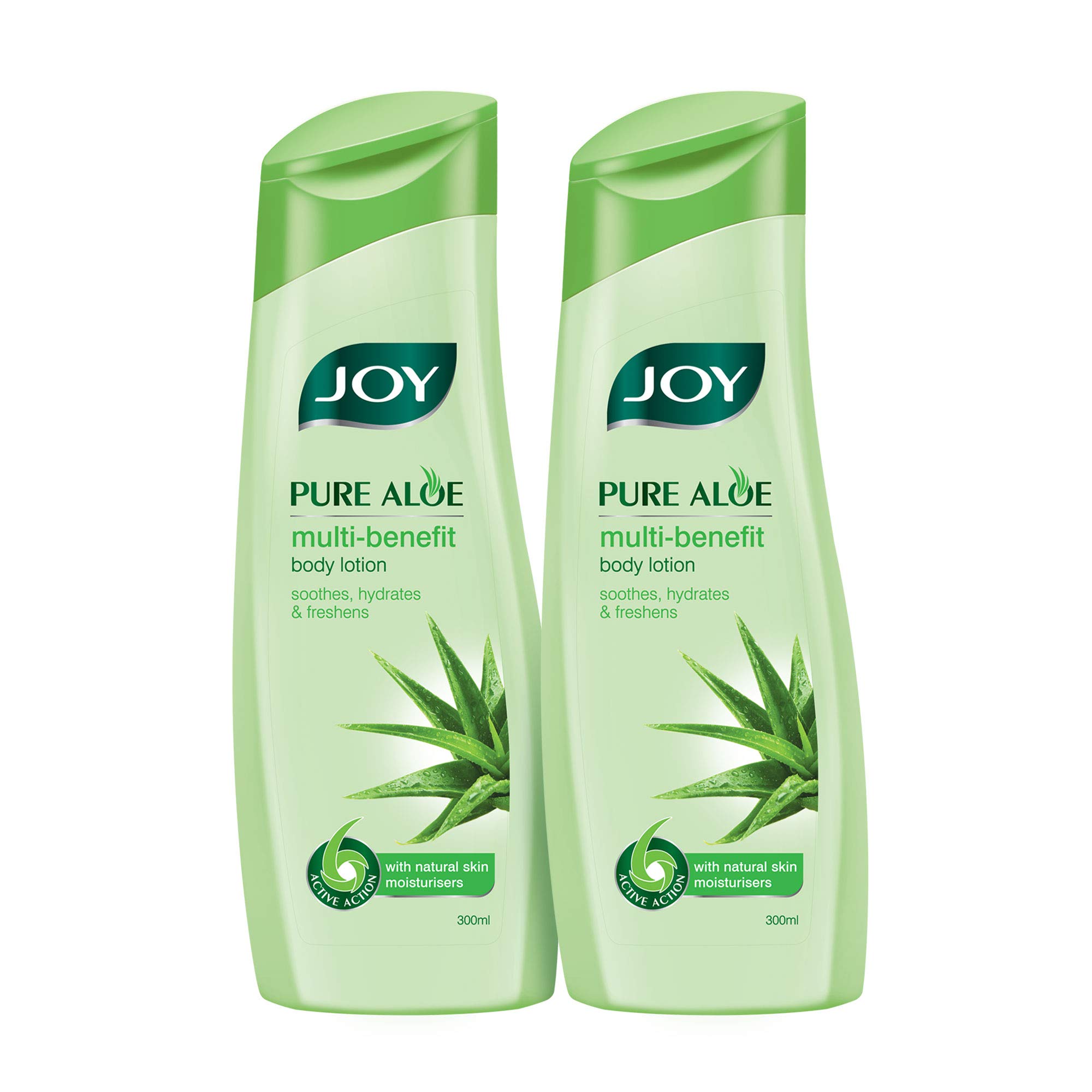 Joy Pure Aloe Light Moisturising Body Lotion 300ml x 2 | 48 Hour Moisture | Soothes, Hydrates & Freshens | Ideal for Summers | For All Skin Types | Lightweight, Non Sticky & Non Greasy