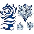 Aresvns Realistic Temporary Tattoos for Women & Girls,Premium Semi-Permanent Tattoo Waterproof & Long-Lasting,2 Weeks Tattoos,Lifelike Fake Tattoo Stickers Dark Blue
