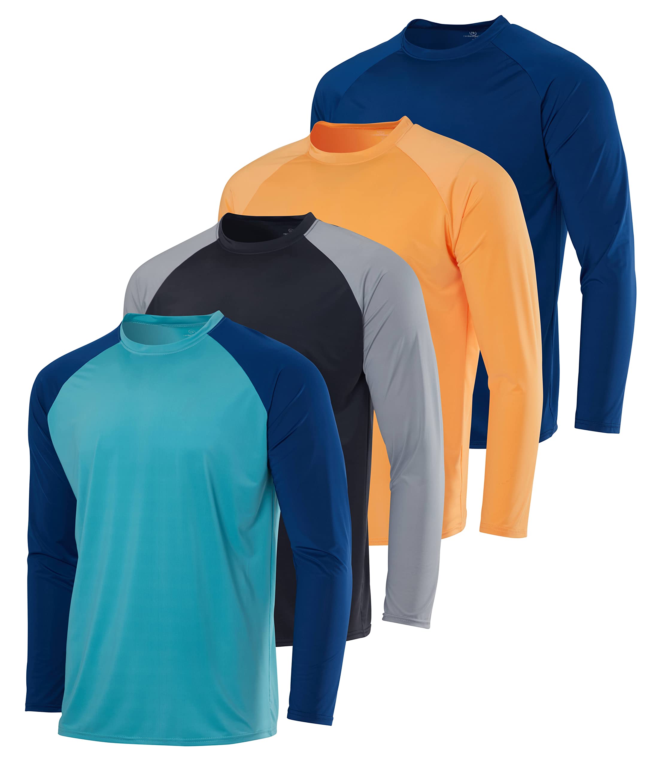 Photo 1 of 4 Pack Mens Fishing Shirts Rash Guard Swim Shirt Dri Fit Long Sleeve SPF Uv UPF Hiking Sun Protection Outdoor Swimming Water Running Boating Camisa Size small