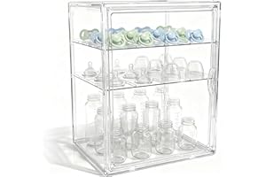 LARGE Baby Bottle Organizer, UPGRADED Bottle Storage Organizer Baby for Countertop Cabinet, Removable Baby Organizer with Mag
