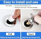 Tomario Sink Plugs Pop Up Drain 34-40mm Stainless Steel Copper Core view 3