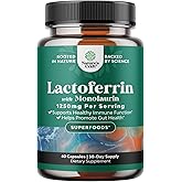 Natures Craft High Strength 250mg Lactoferrin & 1000mg Monolaurin Supplement (30 Servings) - Microbiome Digestive Health Immune Support Supplement - Lactoferrin and Monolaurin Capsules - Vegetarian