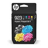HP 923 Black, Cyan, Magenta, Yellow Ink Cartridges (4-Pack) | Works with Printer Series: OfficeJet 8120, OfficeJet Pro 8130 | Eligible for Instant Ink | 6C3Y6LN