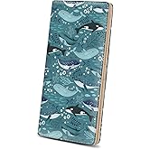 Immaturus Womens Wallet, Dolphins Whales Slim Thin RFID Blocking Credit Card Wallets, Long Bifold PU Leather Card Holder Organizer, Cute Cash Clutch Billfold with Zipper Coin Pocket Ladies Girls Gift