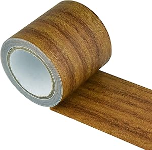 Repair Tape Patch Wood Textured Adhesive, Marrywindix 1 Roll 15 Feet Wood Grain High Adhesive Repair Tape for Furniture Floor Beautification and Home Decoration (Brown Antique Oak)
