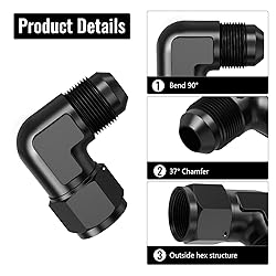 TRUCKMETER 90 Degree 12AN Female to 12AN Male
