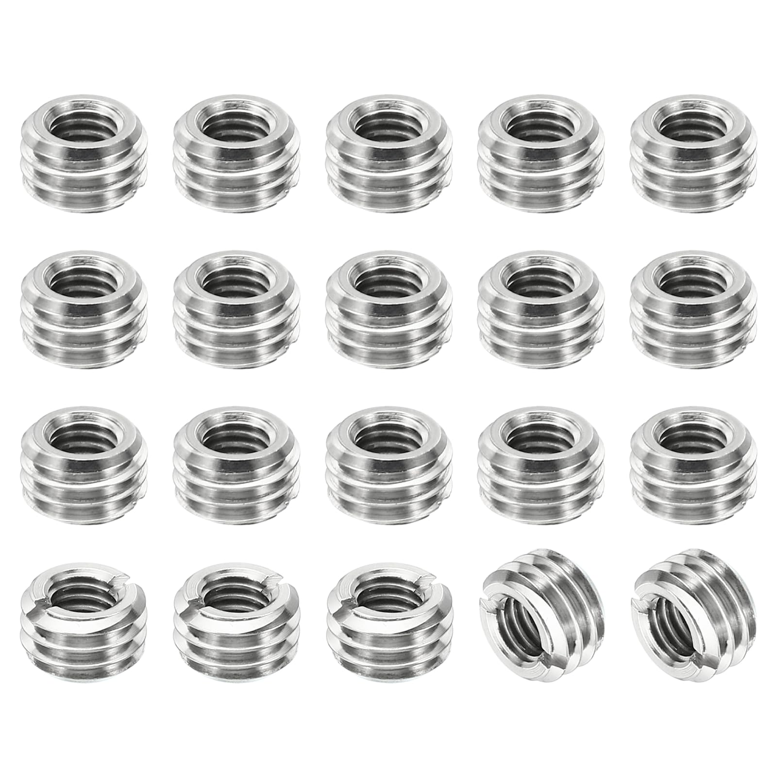 PATIKIL Thread Adapters Sleeve Reducing Nut, 20 Pcs M10x1.5 Male to M6x1 Female Repairing Insert Nut Screw Reducer Stainless Steel Fastener 6mm