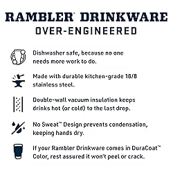 YETI Rambler 25 oz Tumbler with Handle and Straw