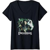 Women's LOTR Group Poster Fantasy Movie V-Neck T-Shirt