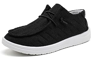Betrue Kids Boys Girls Breathable Loafers Slip-On Casual Canvas Boat Shoes Lightweight Lace Up Loafers(Little Kid/Big Kid)