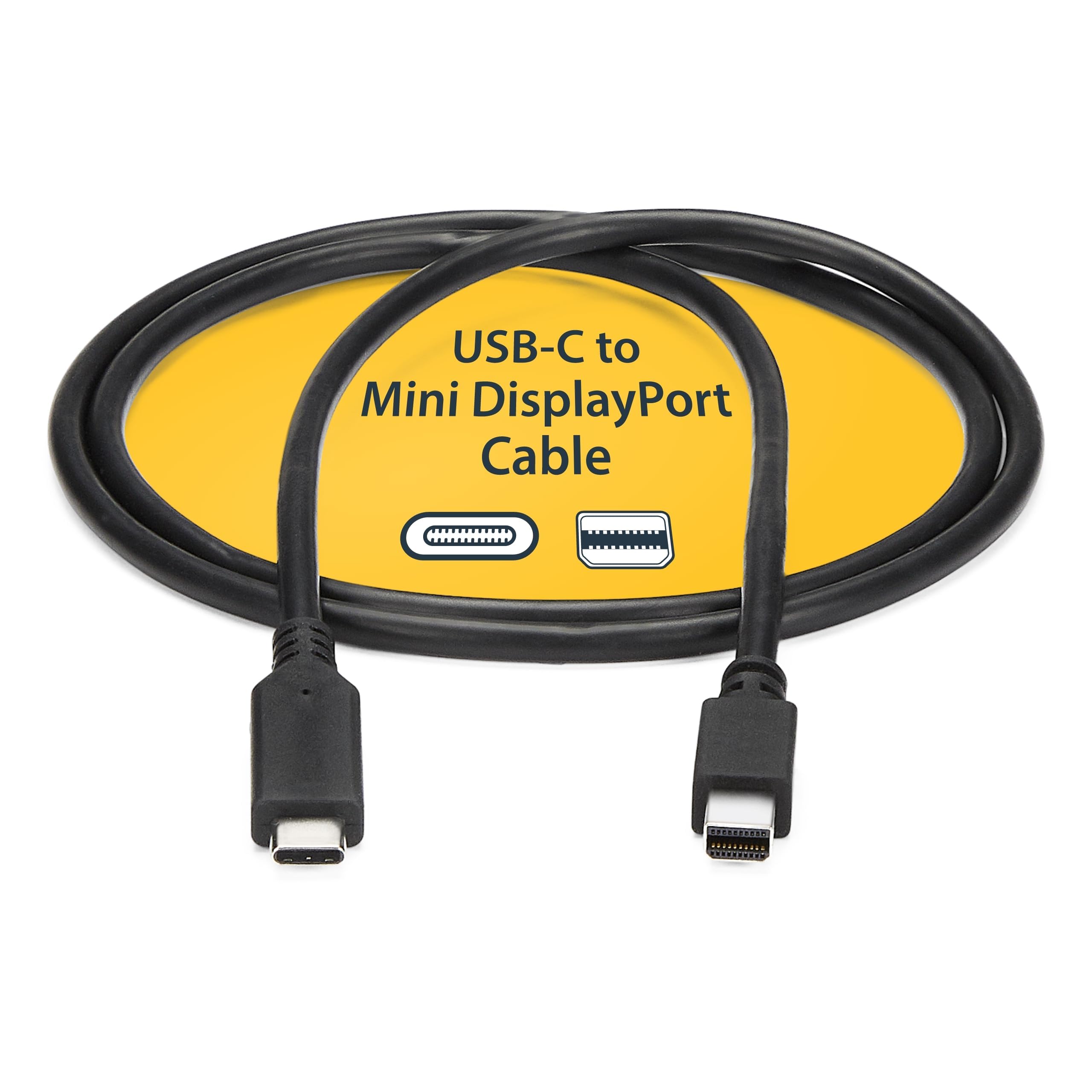StarTech.com 6ft / 2m USB-C to Mini DisplayPort Cable - 4K 60Hz - Black - USB 3.1 Type C to mDP Adapter (CDP2MDPMM6B)