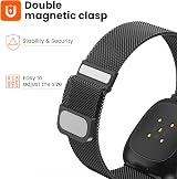 Yoohoo Strap for Fitbit Versa 3 4 Sense 2 Stainless Steel Double Magnetic Clasp view 2