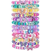 Behrooci Friendship Bracelets Boho Stackable Bracelets for Women Surfer Heishi Clay Bead Bracelets Stretch Preppy Bracelets Colorful Boho Bracelets for Women