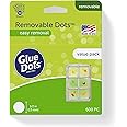 Glue Dots, Removable Dots Value Pack, Double-Sided, 1/2", .5 Inch, 600 Dots, DIY Craft Glue Tape, Sticky Adhesive Glue Points, Liquid Hot Glue Alternative, Clear