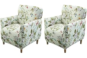 FUANGUI Banquet Armchair Slipcover Printed Chair Covers with Arms Stretch Club Chair Slipcover Soft Armchair Sofa Covers Anti-Slip Furniture Protector for Dogs Pets Home Living Room Decor, 2PCS, 23