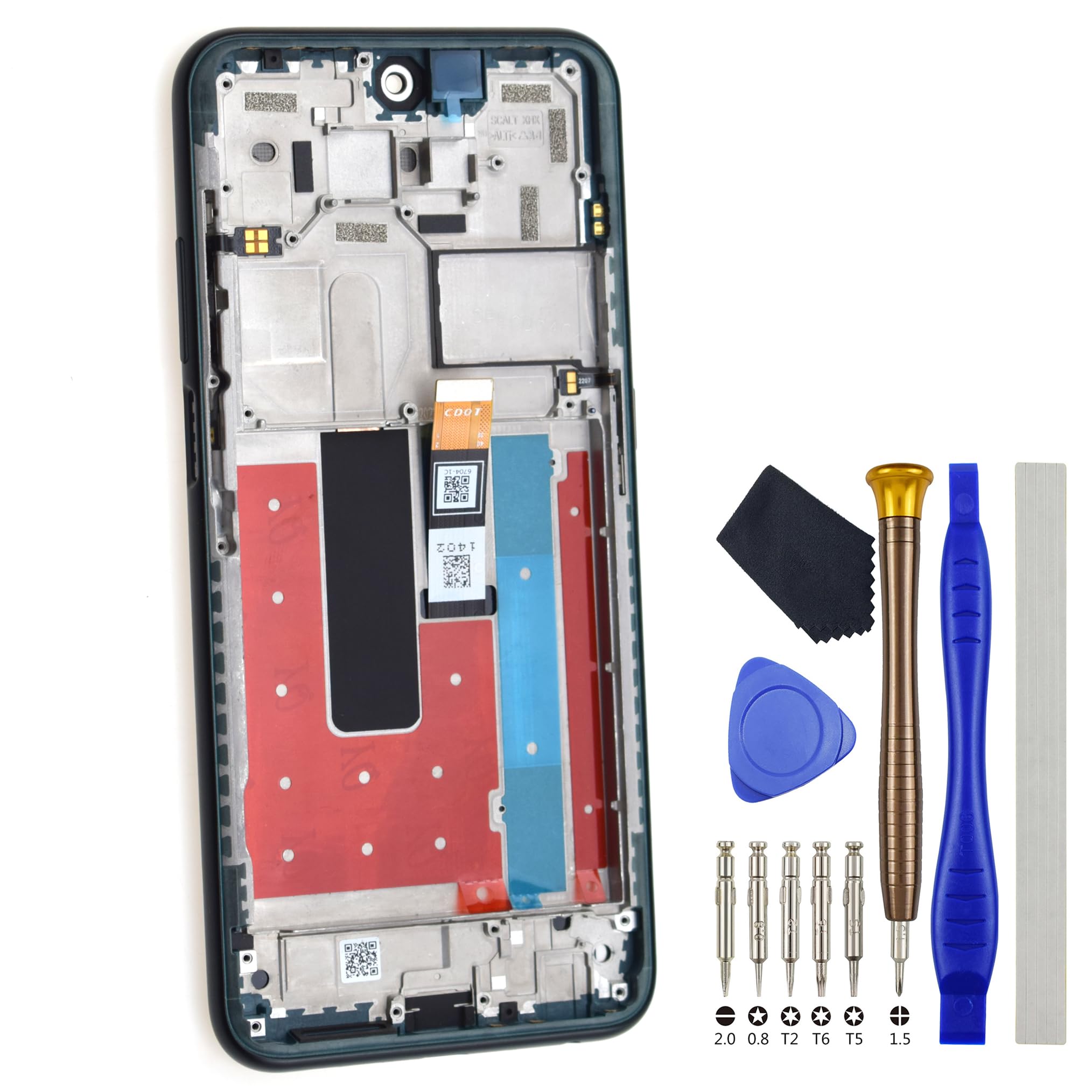 Full Display with Screen Frame for Nokia X20 X10 Display Touch Digitizer Assembled Dark Green Screen for TA-1341 TA-1344 TA-1350 TA-1332 Replacement with Free Tool Kit