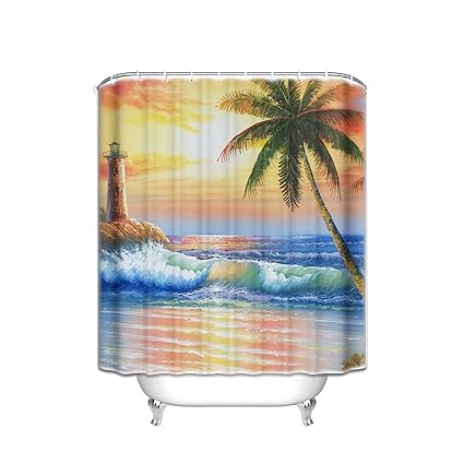 Amazon Com Cloud Dream Lighthouse Sea Waves Palm Tree Sunset Oil