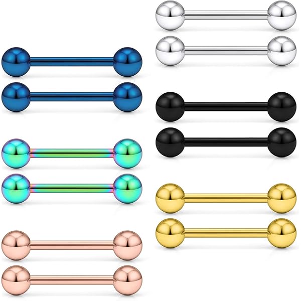 D.Bella Lot De 8 Piercings De Nombril En Acier Inoxydable