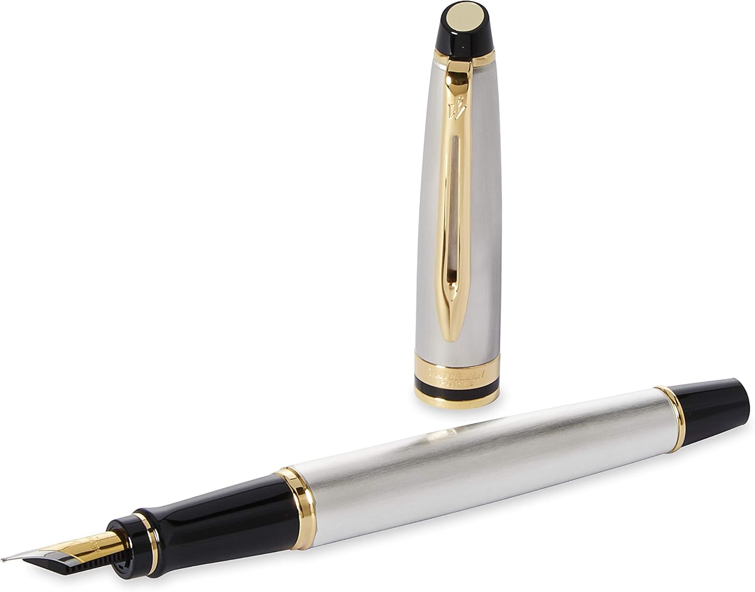 Waterman Expert Fountain Pen, Stainless Steel | Gold Attributes, Fine Nib - Image 3