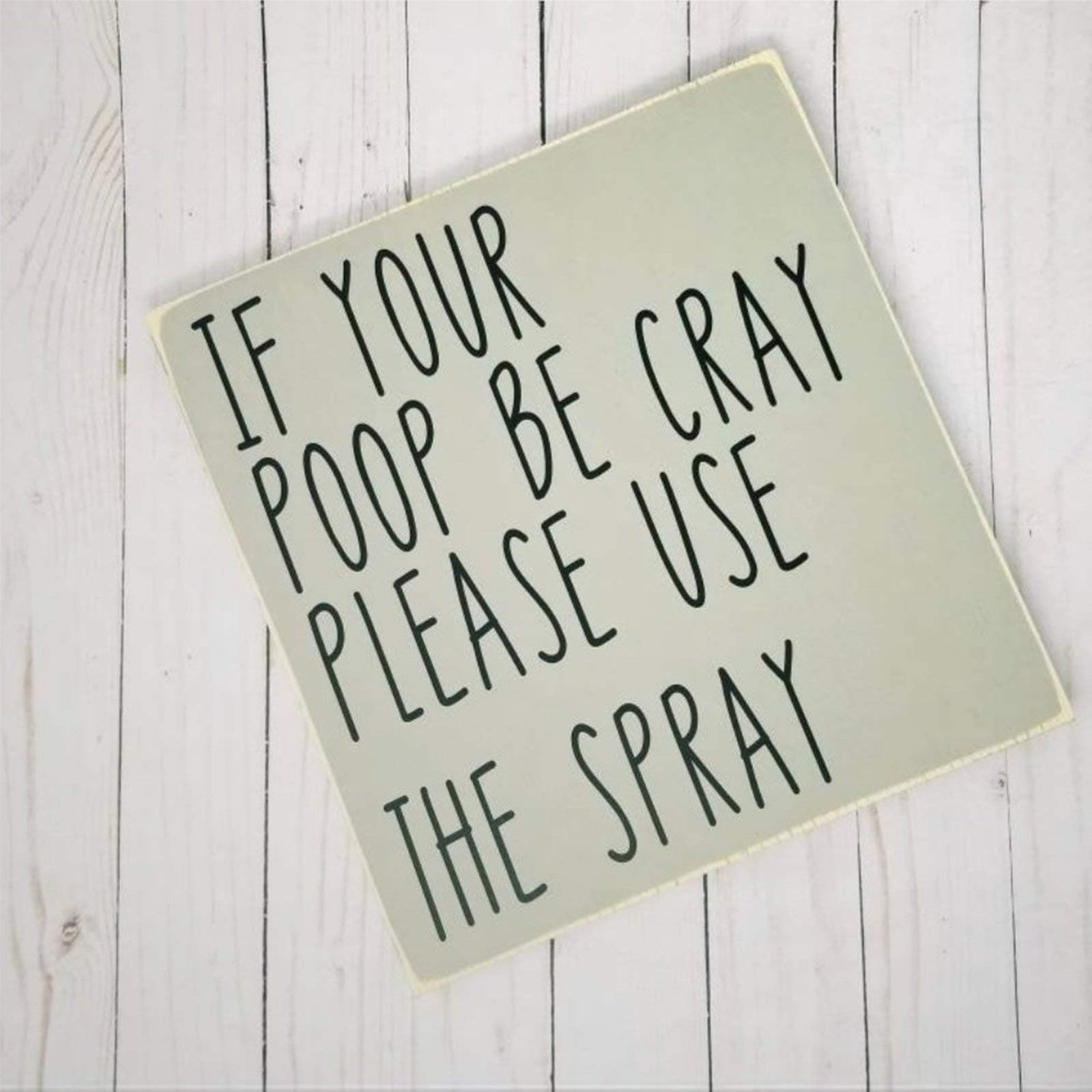 Targa In Metallo Vintage Con Scritta Umoristica Bagno | If Your Poop Be Cray, Please Use Some Spray | Decorazione Da Parete 20x30 Cm