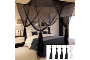 Bed Canopy s 4 Doors Polyester Bed Net Bedroom Decoration Easy Installation for Queen/King Size with Storage Bag 190 * 210 * 
