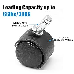 suiwotin 5pcs 1.5 Inch Swivel Caster Wheels, M8