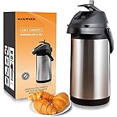 135 oz&4L Airpot Coffee Carafe Thermal for Keeping Hot,Airpot Thermal Coffee Dispenser with Pump,Double Walled Vacuum Insulated 304 Stainless Steel Beverage Dispenser Lever Action for Hot/Cold