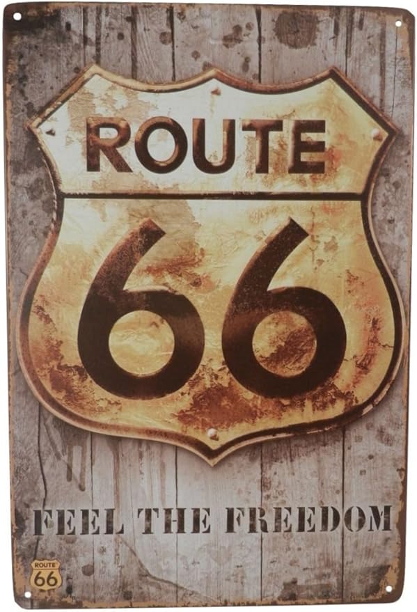 Amazon Com Usa Route 66 Feel Freedom Car Gas Tin Sign Bar Cafe