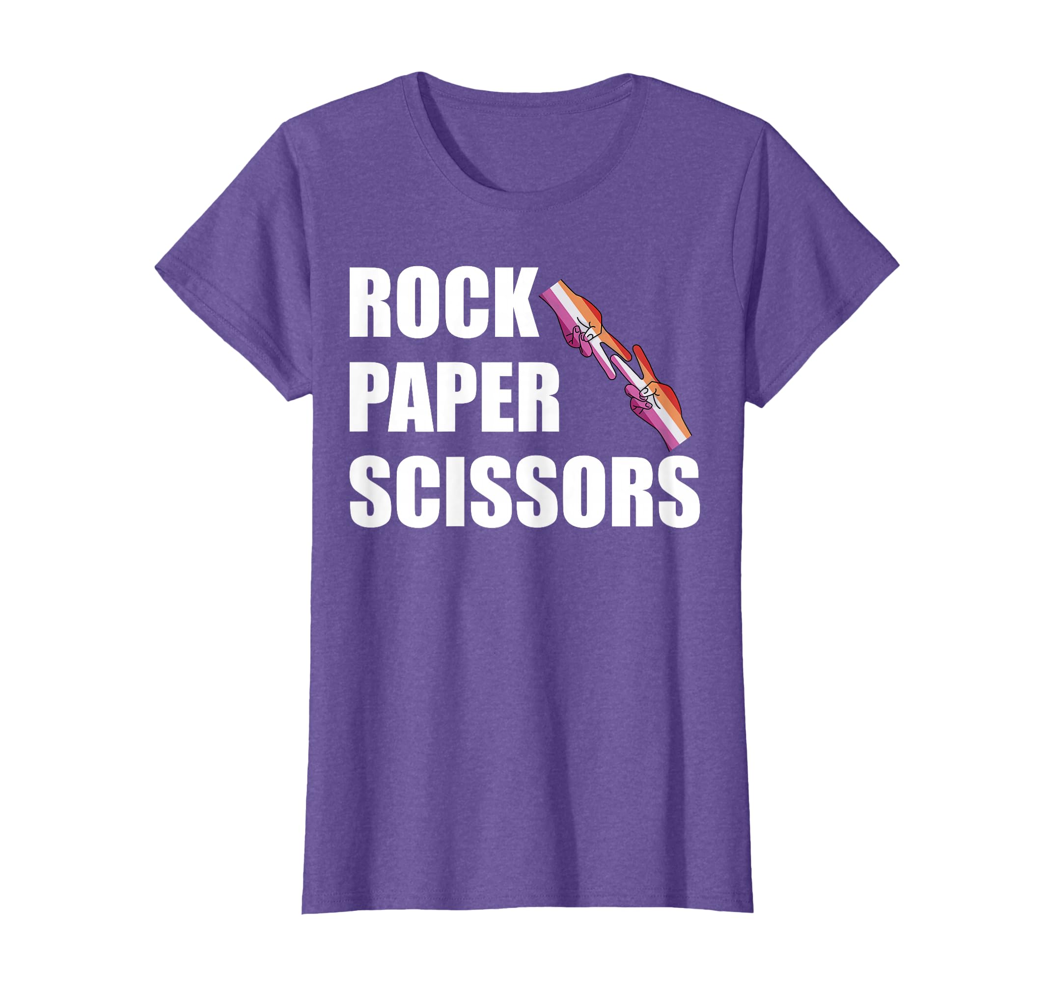 Rock Paper Scissors LGBTQ+ Pride Month Lesbian Pride Flag T-Shirt