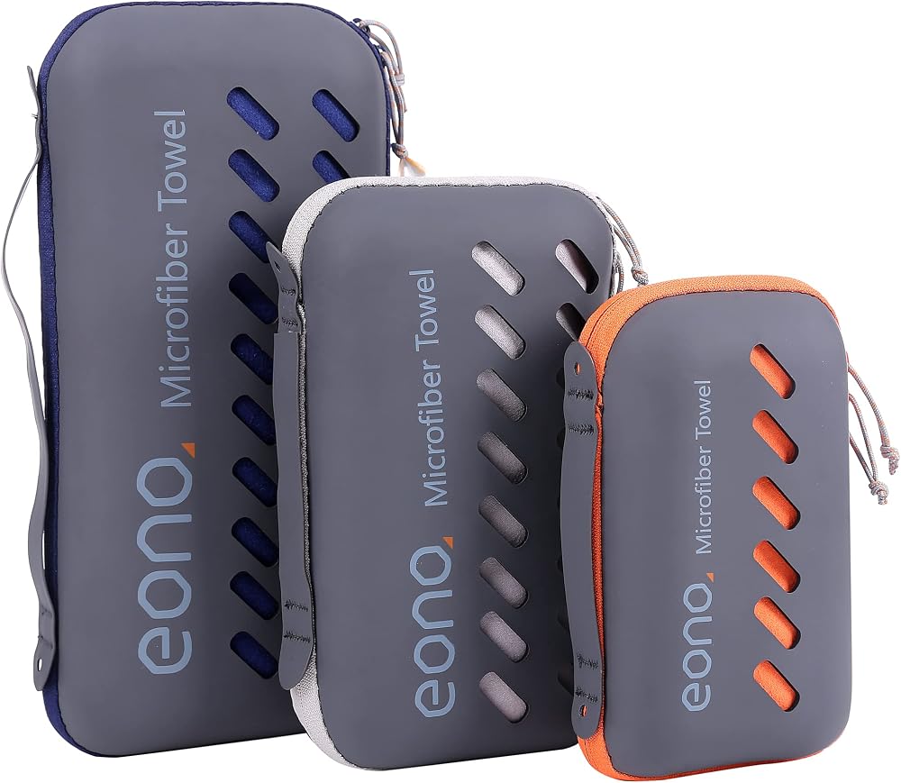 Eono Microfiber Towel - Ultra Compact, Fast Drying, 4x Absorbent, Travel