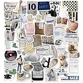 ZJSXINDI Stickers Aesthetic Waterproof Laptop Stickers Decals 57 Pcs for Water Bottle Laptop Computer Skateboard Bumper,Aesthetic Vsco Vinyl Stickers for Kids Teens Girls (Khaki)