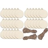 30pcs Large Round Wooden Discs with Holes,4.7 * 4 In, Unfinished Predrilled Natural Blank Wood Slices,For DIY Crafts Centerpi