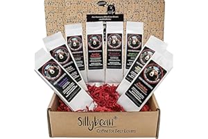 Sillybean Best Papa Bear Moma Bear Ground Coffee Lover Sampler Gift Box | 8 Delicious Fresh Roasted Coffees with Fun Bear-Themed Flavors and Beary Funny Labels Ready to Give or Send