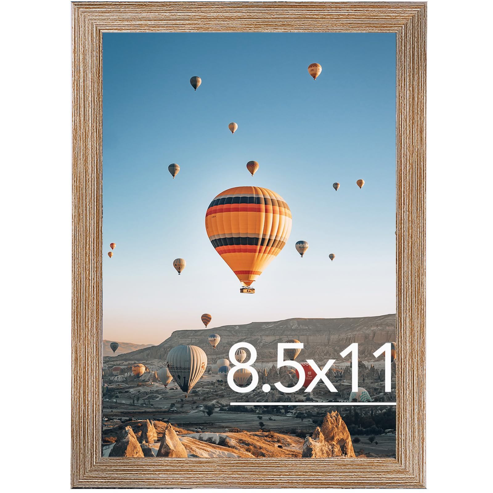 8.5x11 Picture Frame Rustic Brown for Wall Hanging