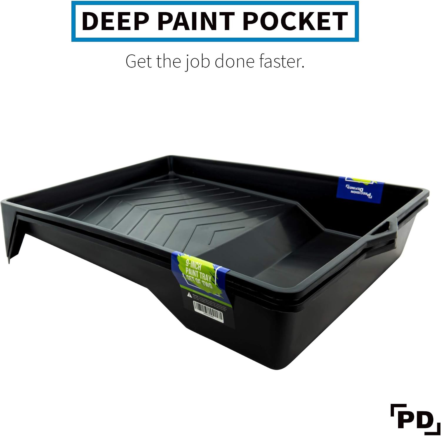 P&D Supreme 9-Inch Paint Roller Tray Set (2-Pack), Built for 9-in Roller Brushes, Paint Tray, 23-cm (Set of 2) - Image 4