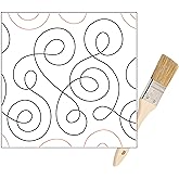 Pantographs for Longarm Quilting Paper Roll - Long Arm Quilting Machine Patterns for Quilt Making | Loop Stipple Quilting Pantographs Design | Set Has Long Arm Machine Rails and Tracks Wiping Brush
