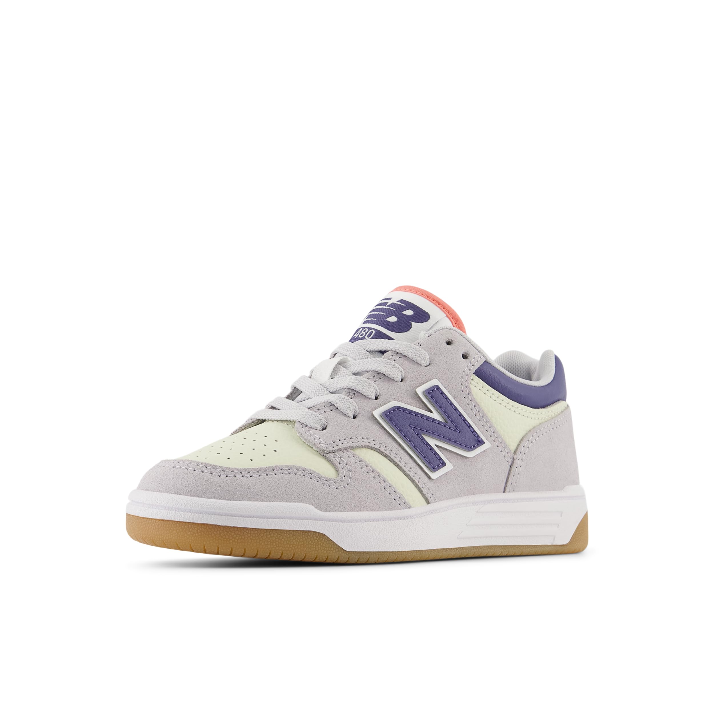 New Balance Kid's 480 V1 Lace-Up Sneaker, Pearl Grey/Mineral/Dream State, 4.5 M Big Kid Image