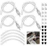 Meonum 4 Pack Brake Bleeder Hose, One Way Check Valve Motorcycle Bleeder | One Way Check Valve Tube Bleeding Tools with Nozzle Cap &amp; Clamp for Hydraulic System Bleeding, Car Clutch Fluid Replacement