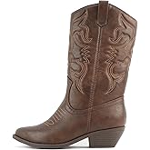 Soda Women's Rodeo Western Pointed Toe Cowboy Boots