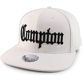 Trendy Apparel Shop Oversize XXL Old English Compton Embroidered Flatbill Snapback Baseball Cap
