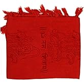 ASHIRWAD Om Aum Scarf Shawl Wrap Light Weight Soft Cotton Rayon Hand Printed Puja Yoga Prayer | AE0137-09 (ONS Pink)