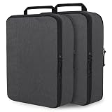 Extra Large Compression Packing Cubes for Travel Essentials, 2 Set Expandable Travel Cubes for Packing Compression Bags Luggage Suitcase Organizer, Black