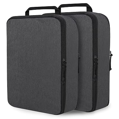 Extra Large Compression Packing Cubes for Travel Essentials, 2 Set Expandable Travel Cubes for Packing Compression Bags Luggage Suitcase Organizer, Black
