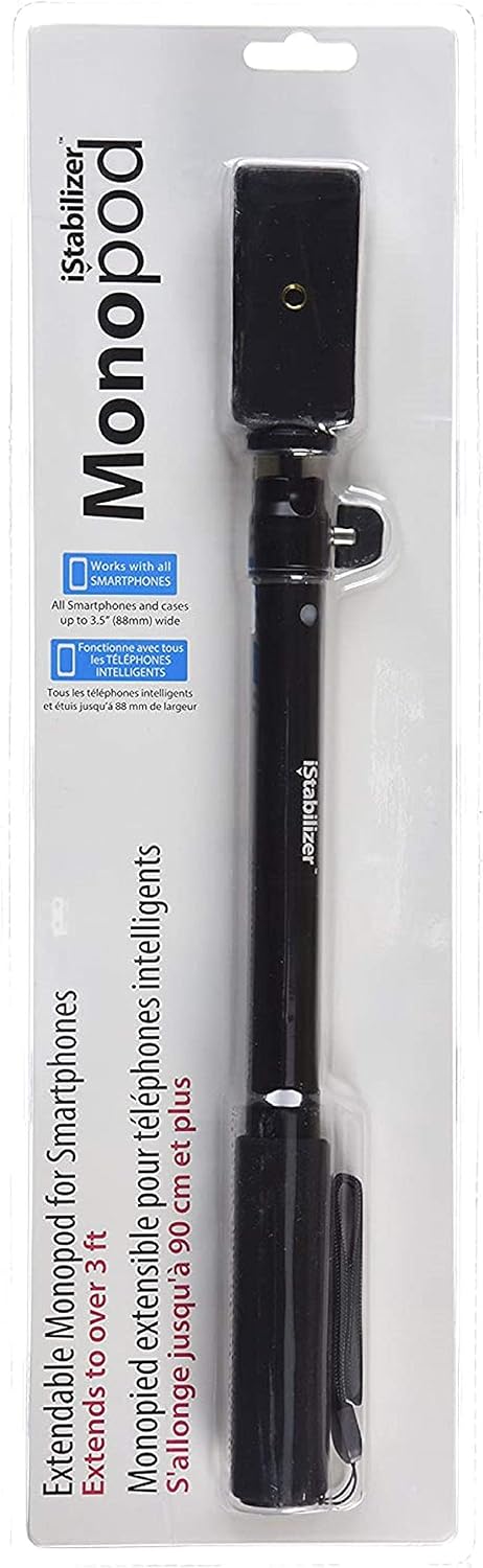 iStabilizer Monopod Selfie Stick with Smartphone Mount, Black