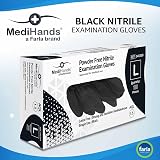 Farla Medical MediHands Disposable Nitrile Gloves Black 100 Count view 2