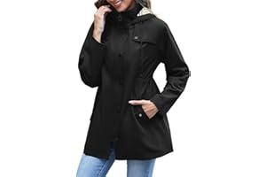 RUMIA Raincoat Women Waterproof Long Hooded Trench Coats Lined Windbreaker Jackets for Women 2025 S-2XL
