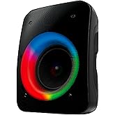 Coby Wireless Bluetooth Speaker, Portable Speaker with 11 LED Light Modes, Built-in Mic Input, and FM Radio for Outdoor Use, Rechargeable Battery, Micro USB, AUX Port, and TF Card Slot, 7-Hour Play