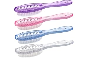 YLIJXQC Handle Grip Nail Brush Two Sided Hand Fingernail Cleaning Brush Foot Scrub Brush Soft Stiff Bristles Fingernails Toenails Toes Scrubber Brushes for Men Women Kids, 4 PCS