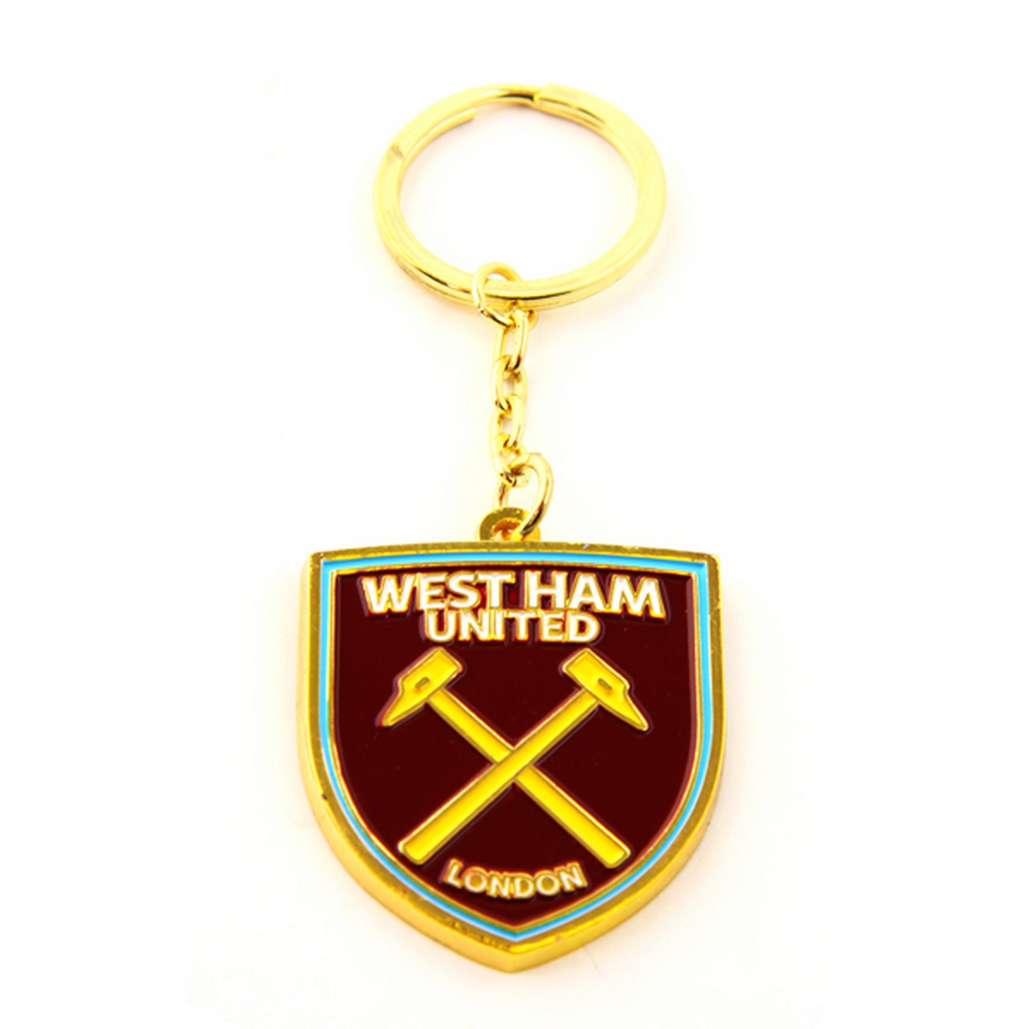 West Ham FC Official Metal Football Crest Keyring (One Size) (Claret)
