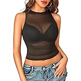 Avidlove Women Camisole Tops Sexy Mesh Tank Tops Cami Y2K See Through Undershirts Mini Going Out Top Lingerie